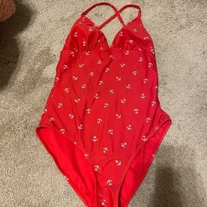 Red anchor one piece. Size L